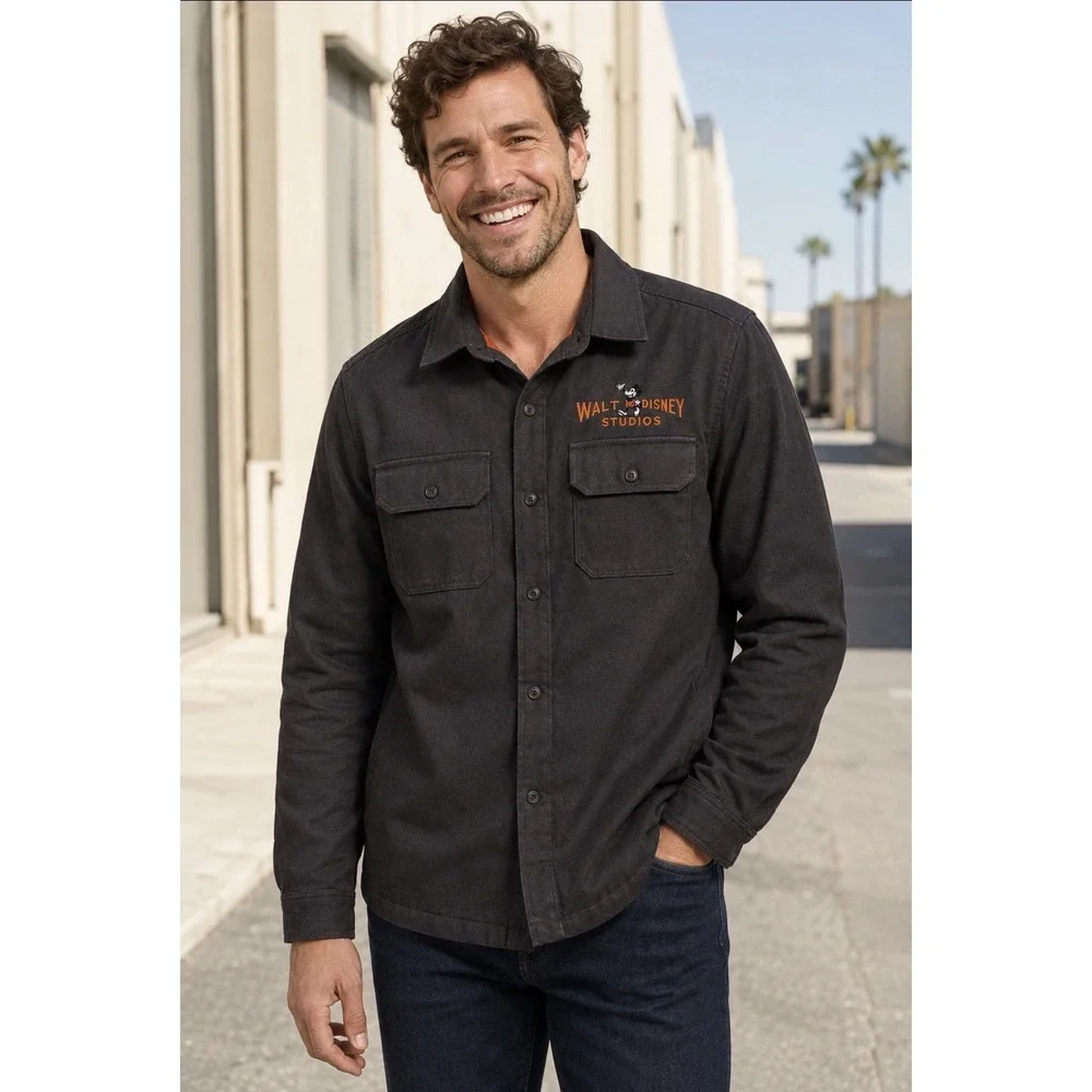 Disney 100 Walt Disney Studios Quilted Chore Jacket - XL Charcoal/Orange
